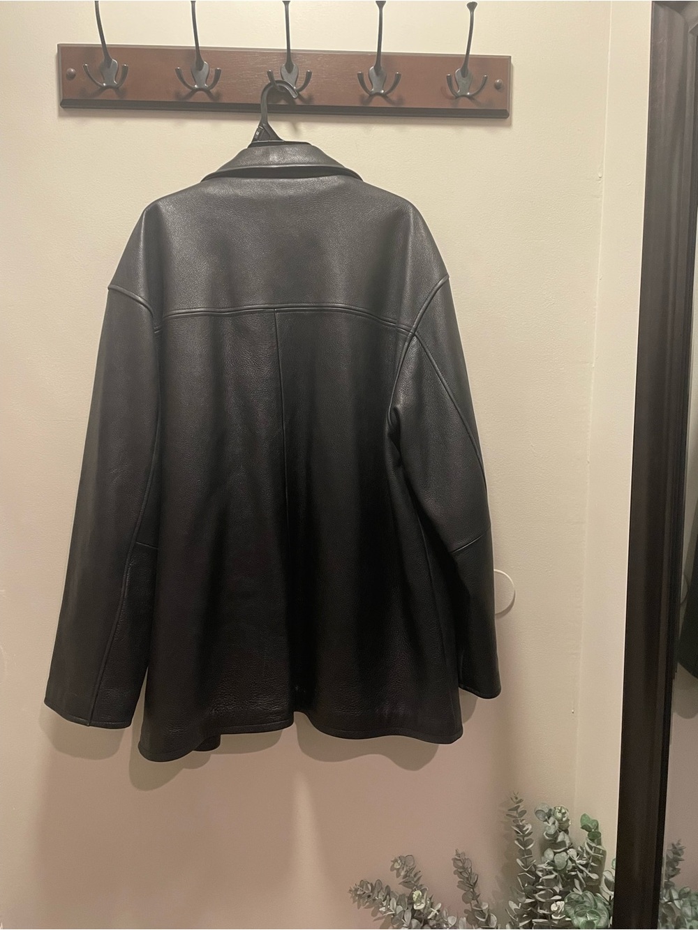 Vintage 1980’s Trek Black Leather Button-Front Men's Jacket 2XL - Picture 5 of 6